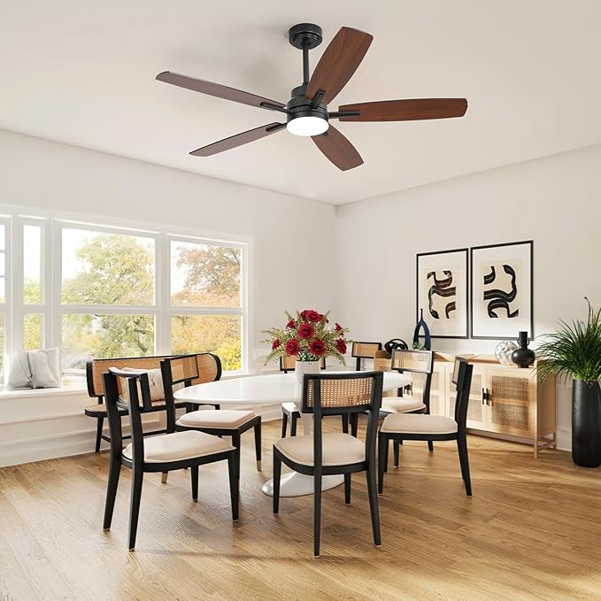 ARTPLAN 52" Ceiling Fan with Light and Remote, Noiseless DC Motor & Reversible - Image 7