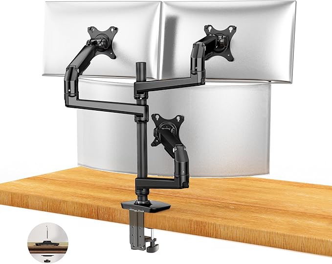Ergounion Triple Monitor Mount, Holds Screens up to 40 Inches and 25 lbs by Ergounion