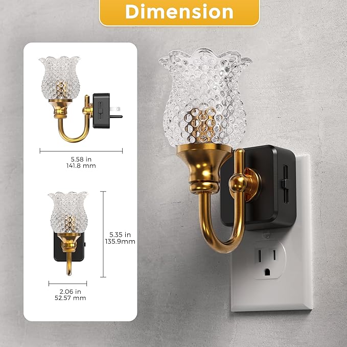 L LOHAS LED Night Lights Plug into Wall, 3000K Soft White LED Floral Night - Image 5