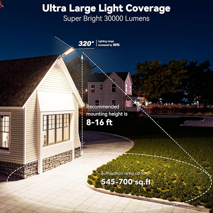 MMKT Solar Street Lights Outdoor, 3 Color Warm White LED Dusk to Dawn IP65 - Image 5