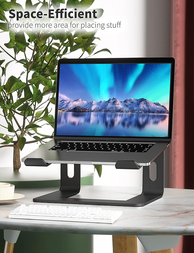 SOUNDANCE Laptop Stand, Aluminum Computer Riser, Ergonomic Laptops Elevator - Image 6