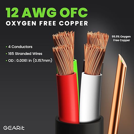 GEARit Outdoor Speaker Wire CL3 Rated, 12 Gauge Speaker Wire, Speaker Cable 100 - Image 2
