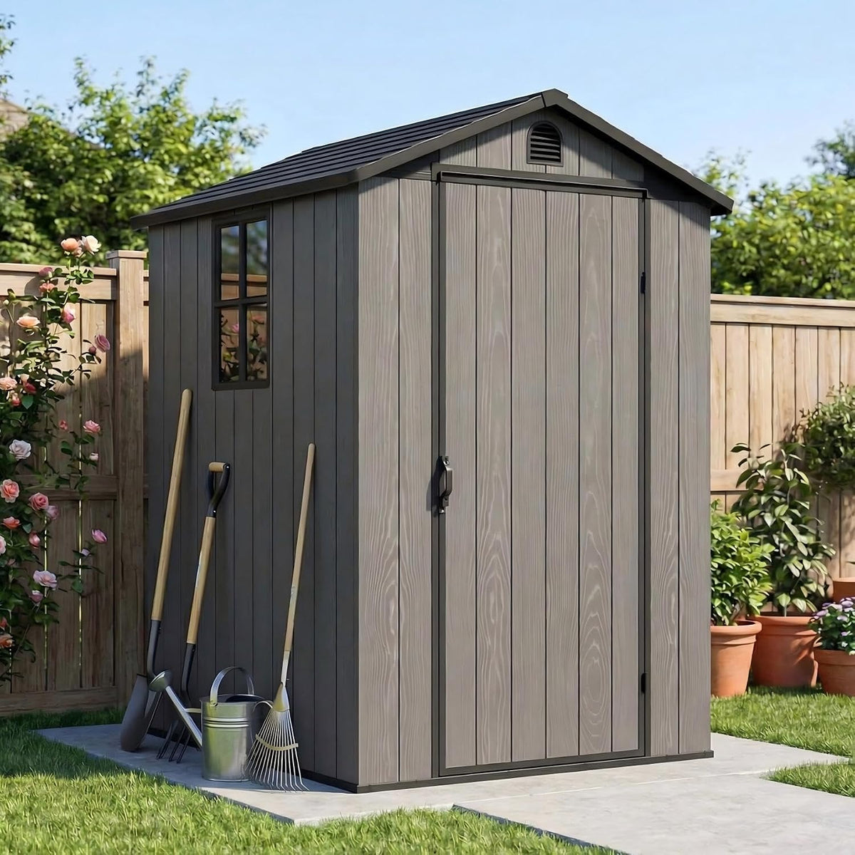 devoko 4×4 ft resin outdoor storage sheds with, main product view