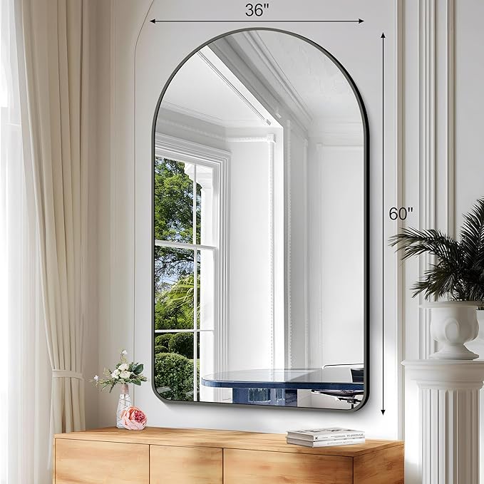 Arched Bathroom Mirror, Wall Mounted Mirror, Living Room, Vertically Hanging - Image 3