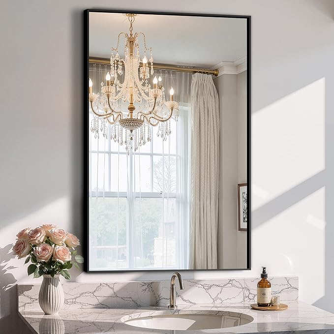 Bathroom Vanity Mirror for Wall, HD Shatterproof Glass, Hangs Horizontally or by TRAHOME