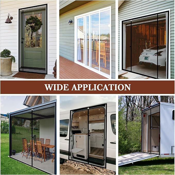 Yotache Custom Magnetic Screen Door, Left Right Side Opening Door Mesh - Image 7