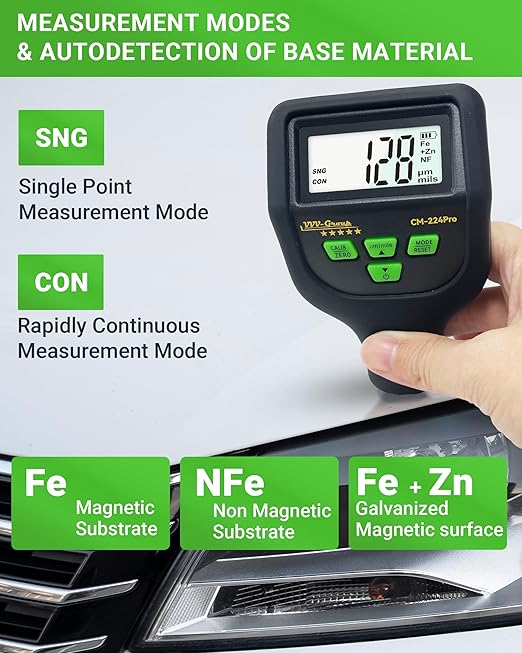 Paint Thickness Gauge CM-224Pro 2026 | Coating Thickness Meter Fe/Al/Zn | Auto - Image 4