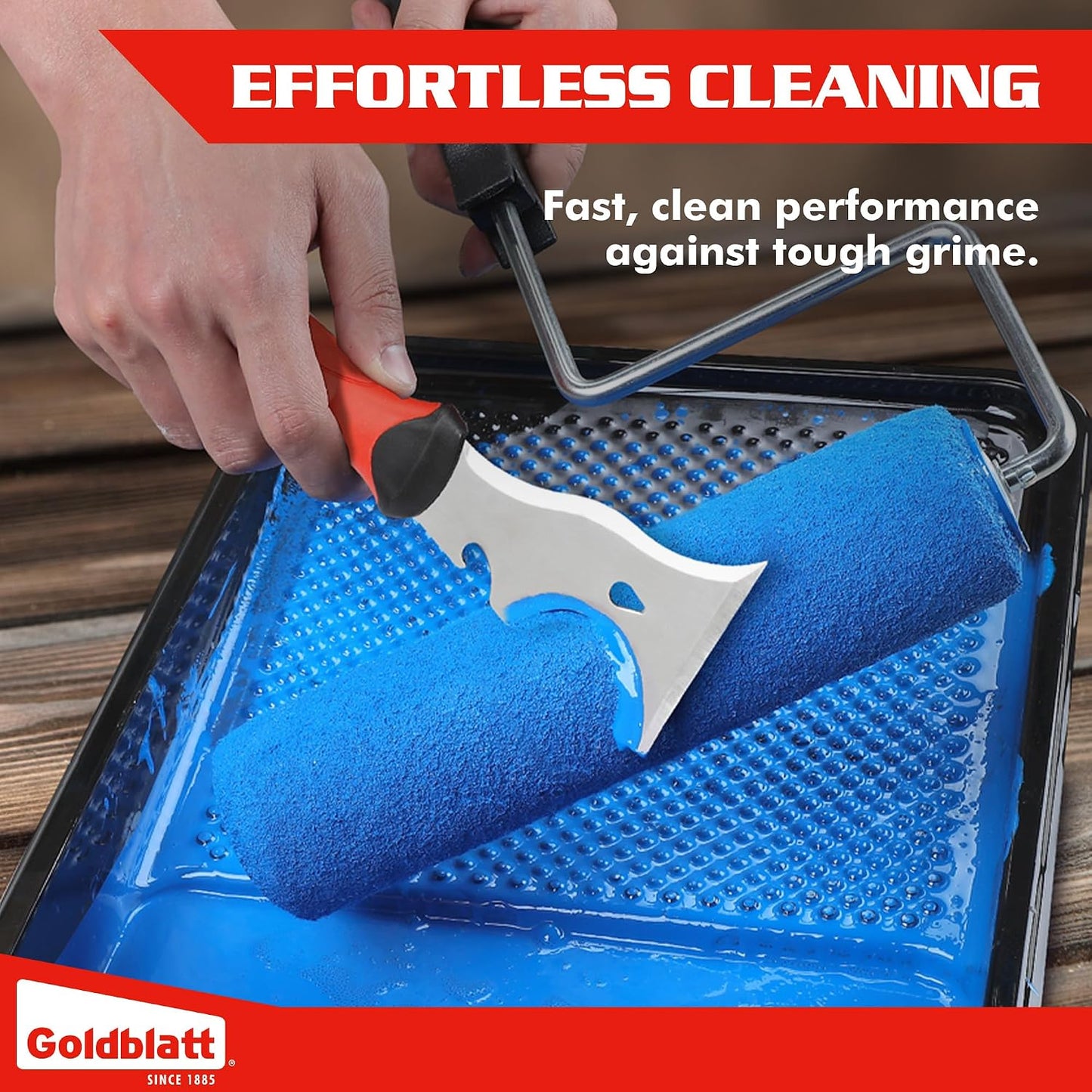 Goldblatt 9-in-1 Paint Scraper Tool, Stainless Steel Putty Knife Scraper | Paint Removal and Surface Cleaning, Paint Roller Cleaner, Wood Filler Spatula, Opener & Hammer End, for Drywall, Wood