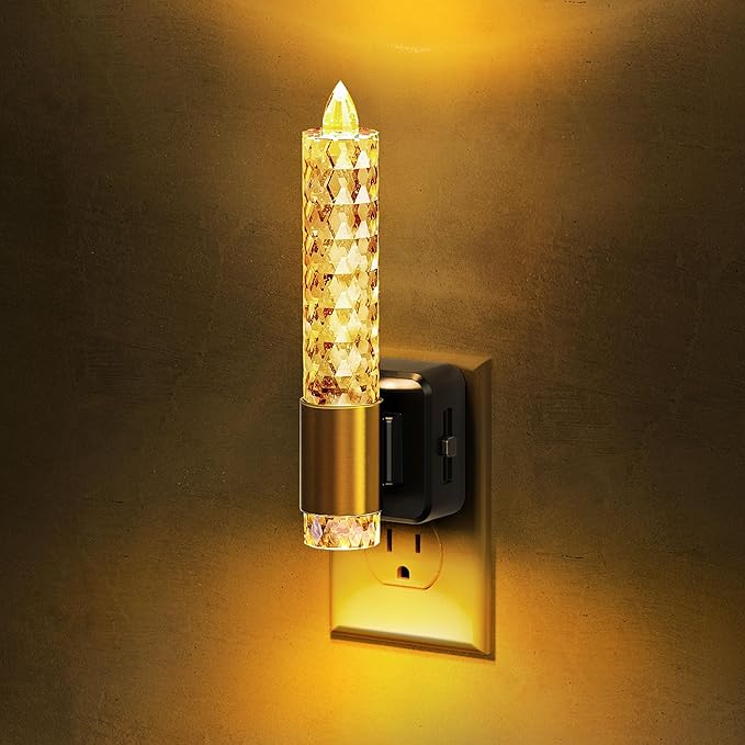 L LOHAS LED Night Light, Amber Candle Night Lights Plug into Wall, 0-100 LM by LLOHASLED