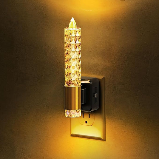 L LOHAS LED Night Light, Amber Candle Night Lights Plug into Wall, 0-100 LM by LLOHASLED