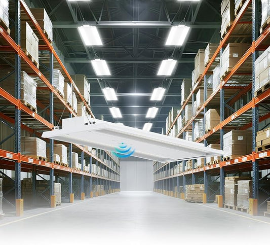 YXL LED Linear High Bay Shop Light 210W, Larger Central Lighting Area, by LightingYourBusinessFuture