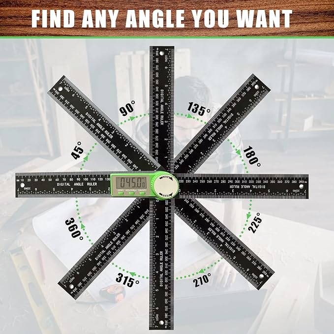 PDDYIER Digital Angle Finder Protractor, 2-in-1 Miter Saw, 7 Inch/200mm ABS - Image 4