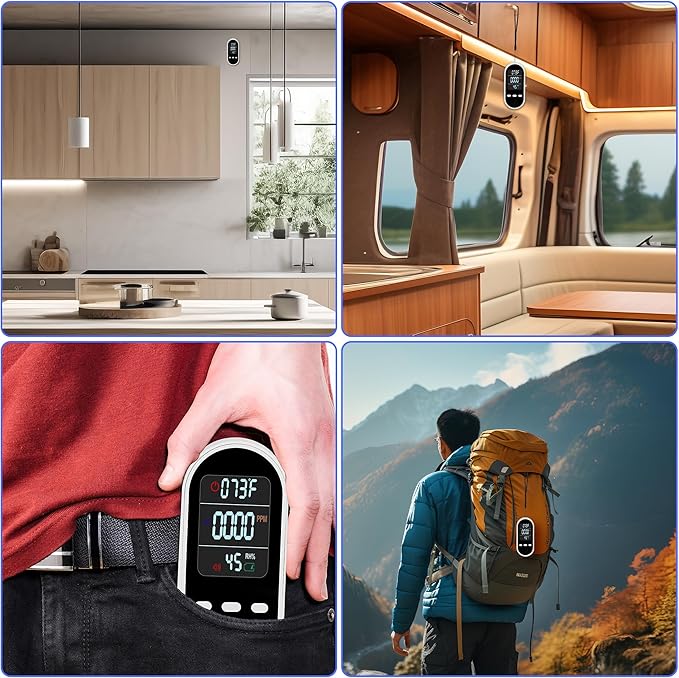 Vzmcov Portable Carbon Monoxide Detector Mini air Quality Monitor - Image 6
