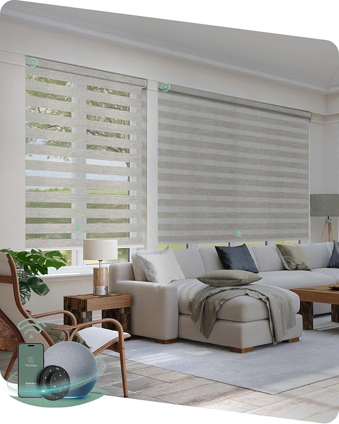 Yoolax Motorized Zebra Blinds Compatible by Yoolax