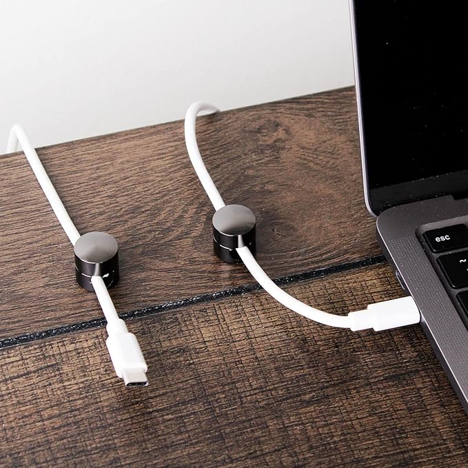 ICONIT Cable Anchors for Desk Organization Gun Metal | Premium Aluminum Cord - Image 9
