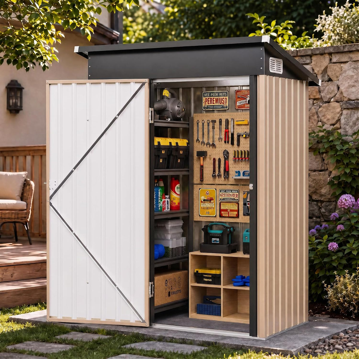 5x3ft outdoor storage shed, tool shed with sloping, main product view