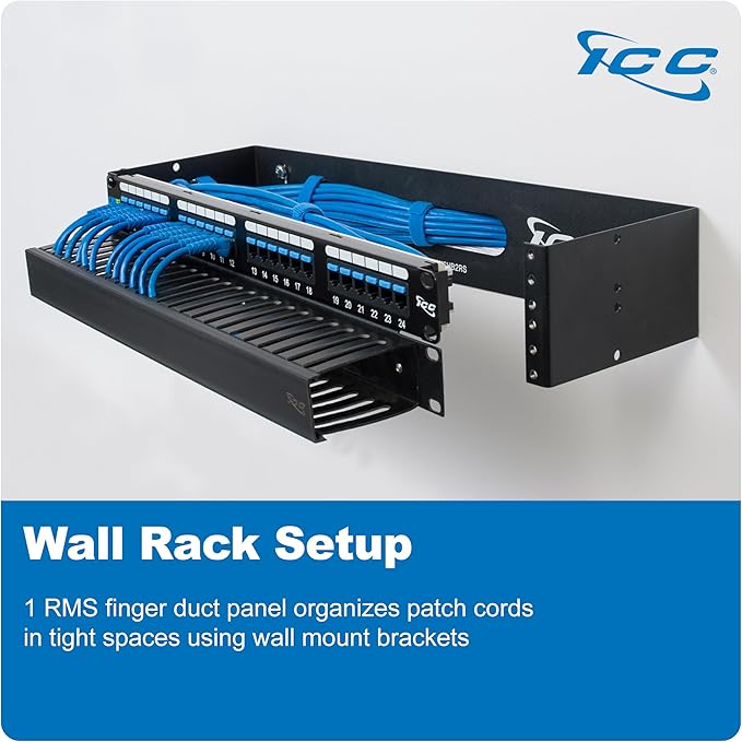 ICC 1U Finger Duct Cable Manager Panel - Image 8
