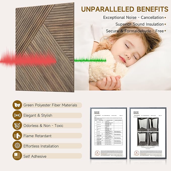 Autorific Acoustic Wall Panels, 6 Pack Total Size 72 x 48 Inches, Self-Adhesive - Image 3
