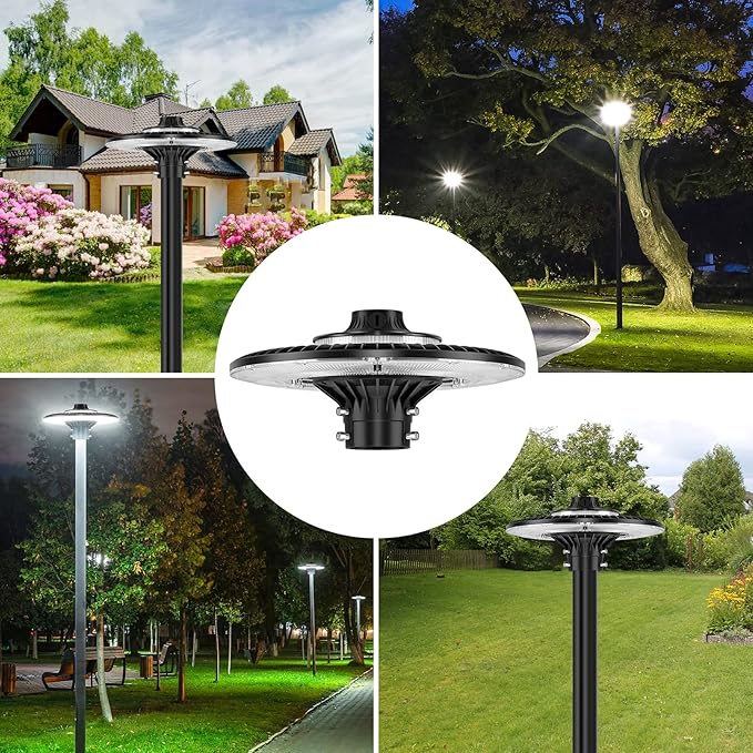 100W LED Post Top Light with Photocell, 14000Lm 5000K Circular Area Pole Lights - Image 6