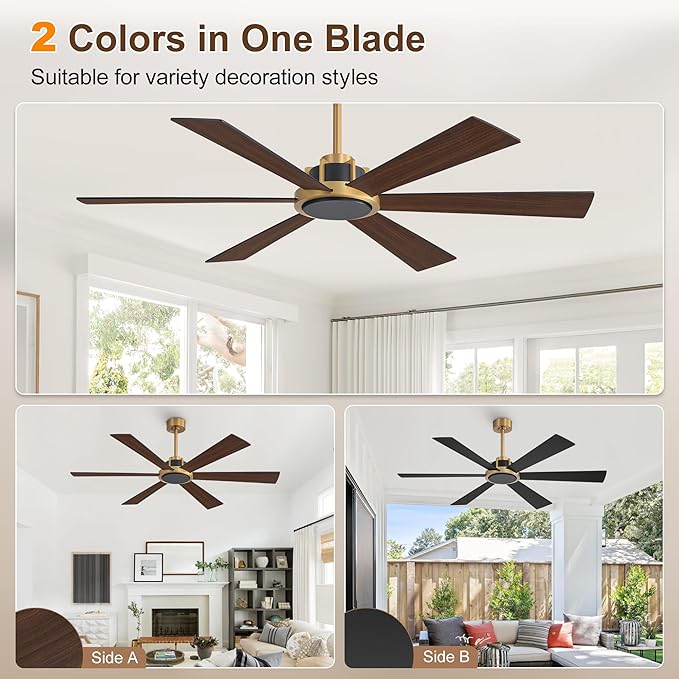 WINGBO 60 Inch Ceiling Fan without Light - Image 4