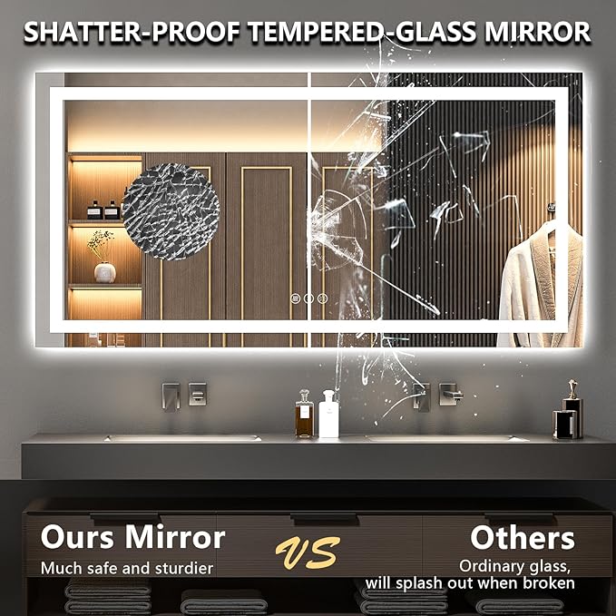 YEELAIT 72x36 Inch LED Bathroom Mirror - Image 6