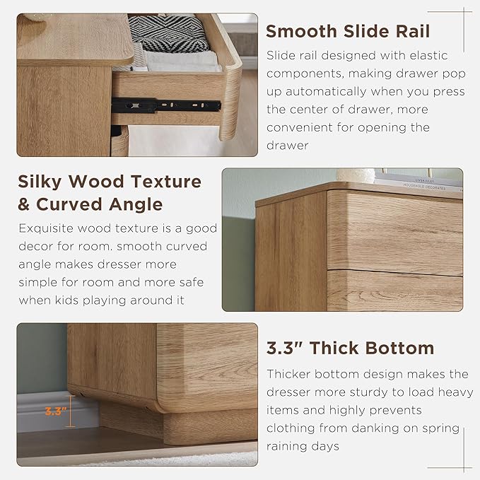 JXQTLINGMU 5 Drawer Dresser for Bedroom, Push-to-Open Chest of Drawers for - Image 3