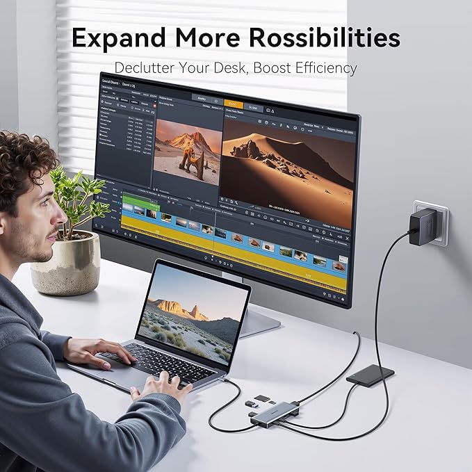USB C Hub Multiport Adapter for MacBook Pro/Air, 9 in 1 USB C Dongle Dock Mac - Image 4