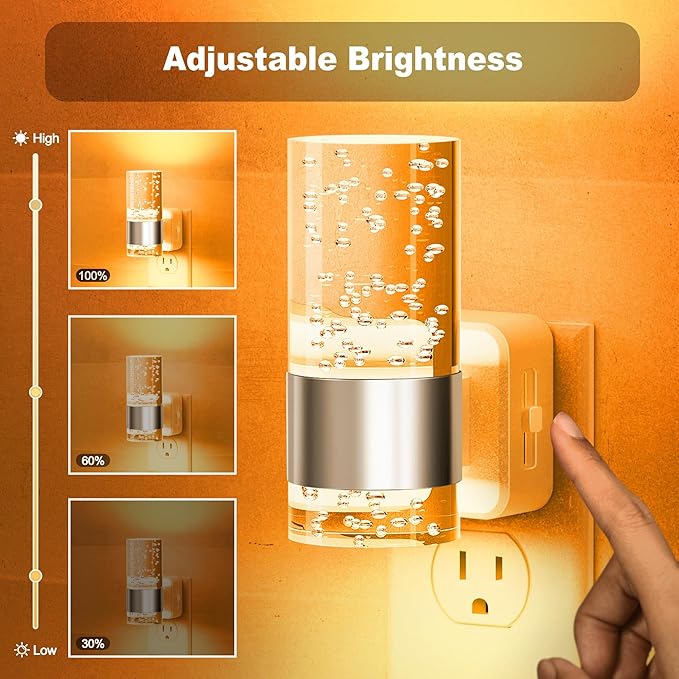 JandCase Night Light, Automatic Night Lights Plug into Wall, 2 Pack Dimmable - Image 2