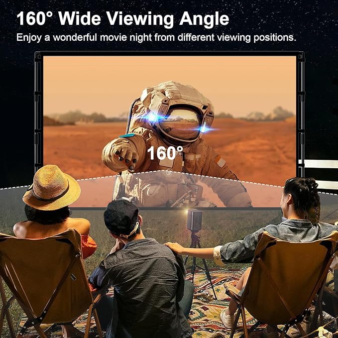Projector Screen with Stand, TOWOND 100 inch Portable Projector Screen Black - Image 4