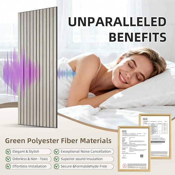 TO-TH Wood-Look Acoustic Wall Panels, 10 Pack 47.2” x 23.6” Sound Panels - Image 5
