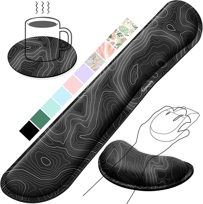 Gimars Enlarge Silky and Superfine Fabric Gel Memory Foam Keyboard Wrist Rest by Gimars