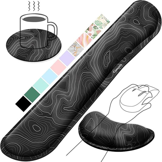 Gimars Enlarge Silky and Superfine Fabric Gel Memory Foam Keyboard Wrist Rest by Gimars