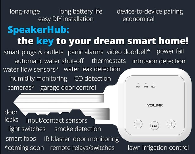YoLink Water Leak Detection Starter Kit, w/SpeakerHub Audio/Talking Hub & Water - Image 8
