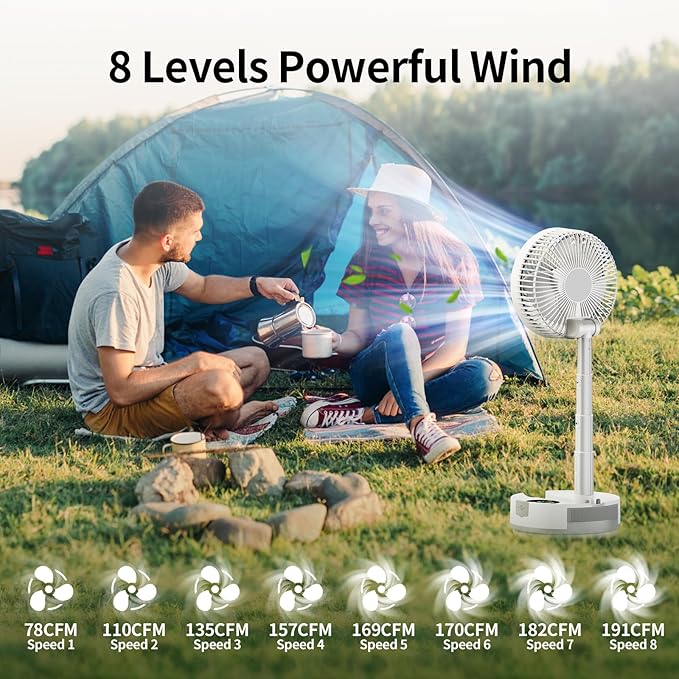 Socool 20000mAh Portable Fan Foldable Wireless Battery Rechargeable - Image 3