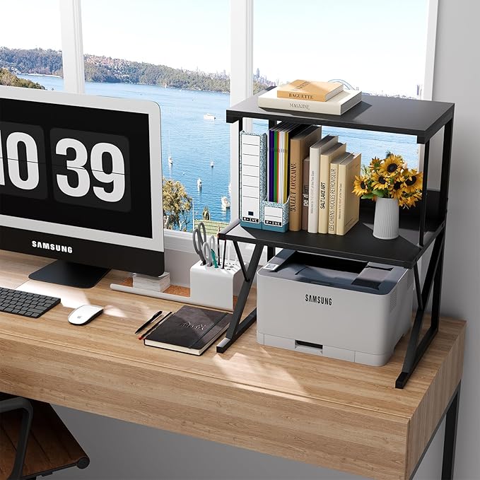 aboxoo Printer Stand for Desk, Desktop Printer Shelf Large 3-Tier Multi-Purpose - Image 6
