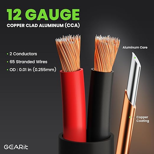 GEARit Outdoor Speaker Wire CL3 Rated, 12 Gauge Speaker Wire, Speaker Cable 100 - Image 3