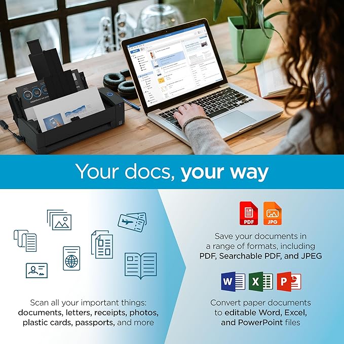 ScanSnap iX1300 Deluxe Compact Wireless or USB Double-Sided Color Document - Image 5