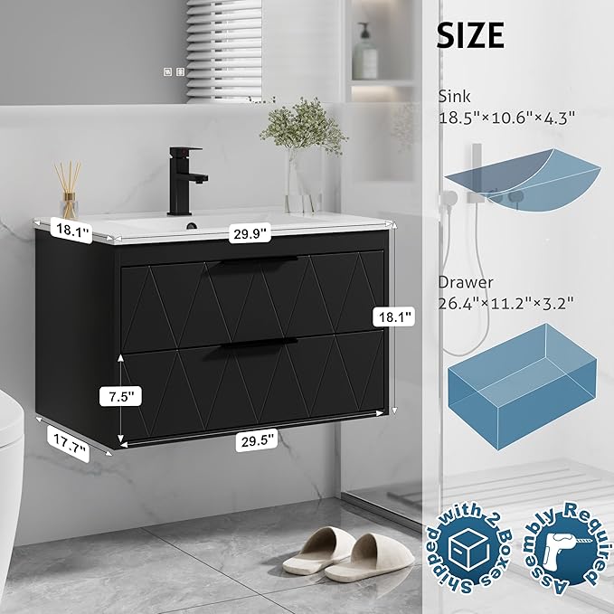 eclife 30" Bathroom Vanities Cabinet - Image 2