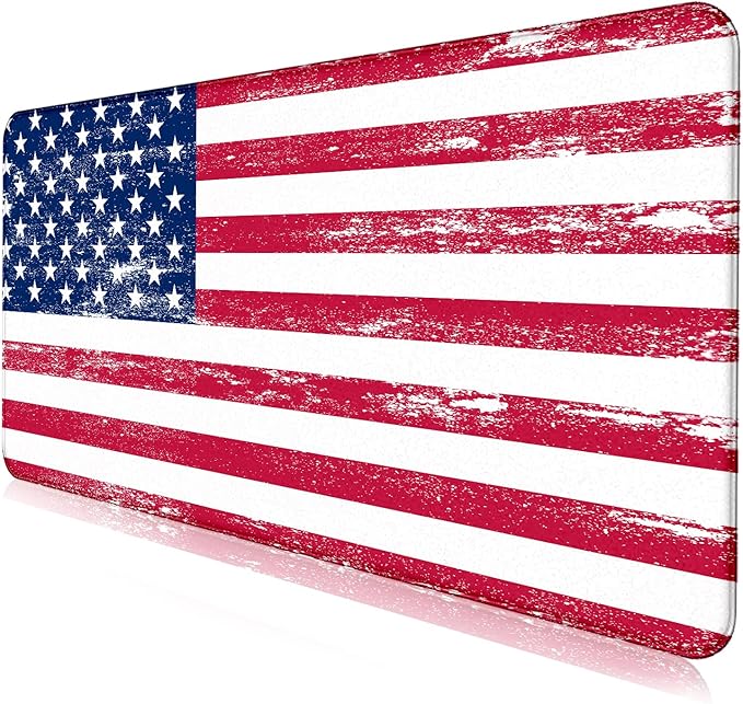 American Flag XXL Extended Mouse Pad, Laptop Pad, Waterproof, Non Slip by LQFIWSS