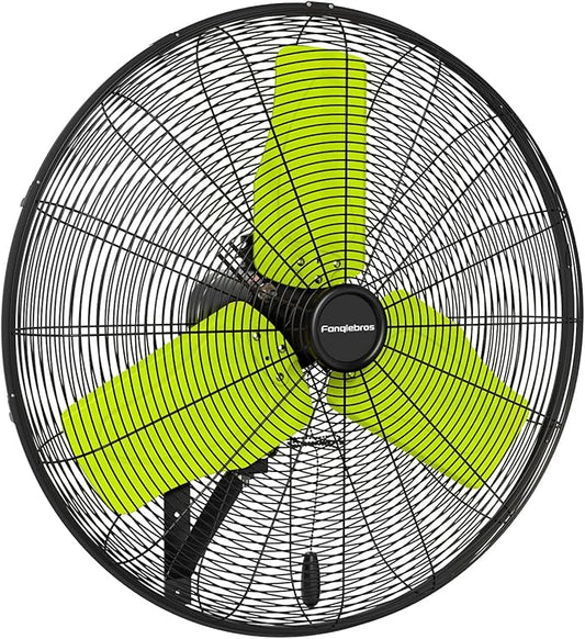 Pro 9500 CFM 24" Outdoor IP44 Waterproof Wall Mount Fan, 3-Speed Oscillating by Fanqiebros