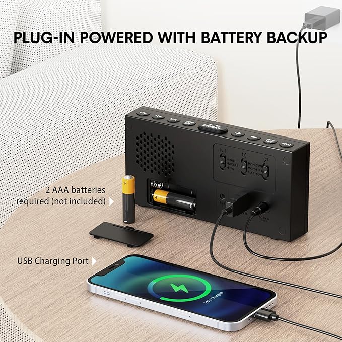 Mesqool Loud Alarm Clock for Heavy Sleeper, - Image 6