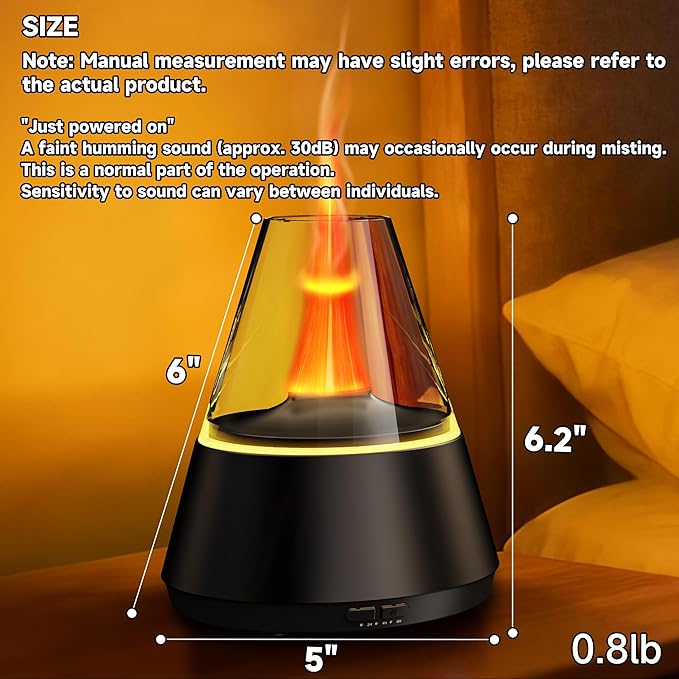 Essential Oil Diffuser, 7 Colors Flame Effect Aroma Humidifier - Image 2