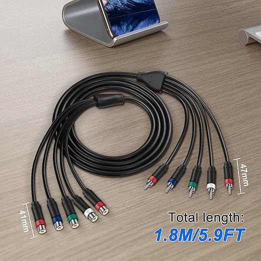 MEIRIYFA YPbPr Component Video Extension Cable 5RCA Female-to-Male Audio Video - Image 5