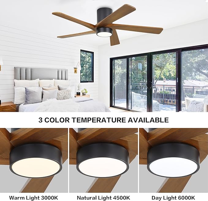 WINGBO 54 Inch Flush Mount DC Ceiling Fan - Image 5