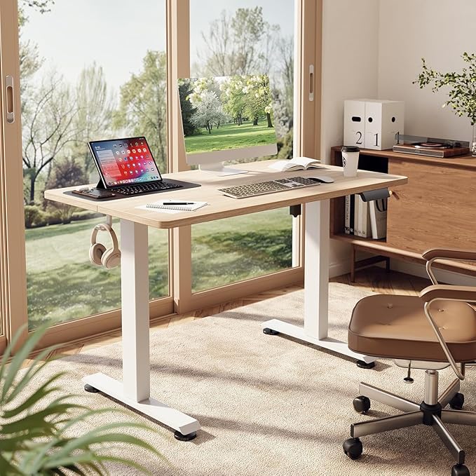 Veken 47.2 Inch Electric Standing Desk, Height Adjustable Sit Stand Up - Image 2
