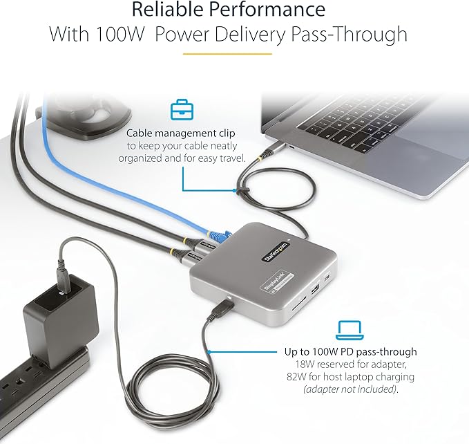StarTech.com 7-in-1 USB C DisplayLink Dual Monitor Docking Station, 4K 60Hz - Image 5