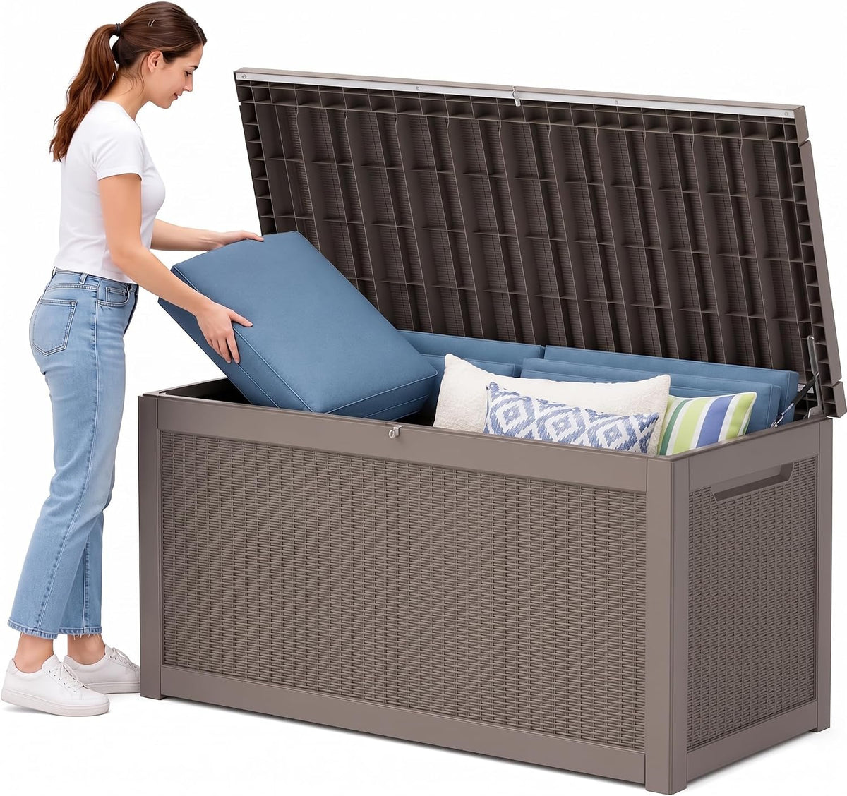 350 gallon extra large outdoor storage box，resin waterproof, main product view