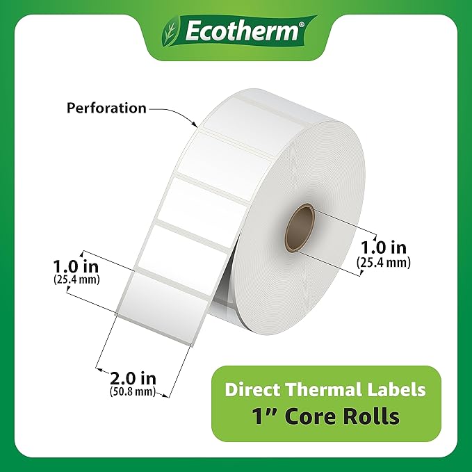 2"x1" Thermal Labels for Rollo, Offnova Label Printers and More - Image 3