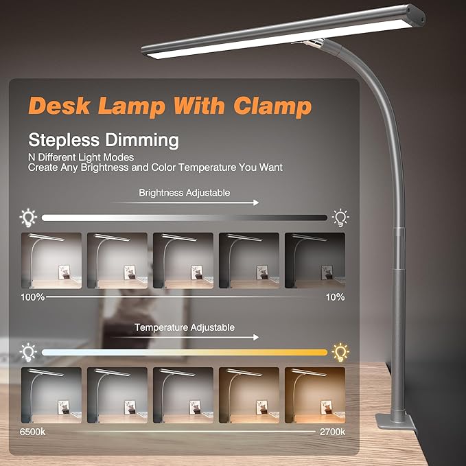 Airlonv LED Desk Lamp for Office Home, Eye-Caring Desk Light - Image 2