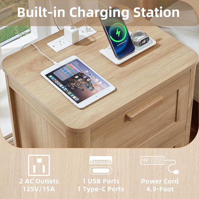 Joaxswe Farmhouse Nightstand Set of 2 - Image 4